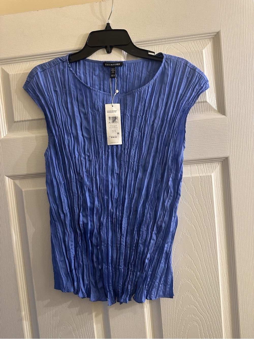 Eileen Fisher ULTRAMARINE Crushed Silk Top Size Medium